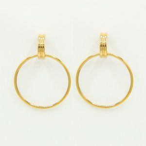 Danielle 18K Gold Plated Hoop Interlock Earrings